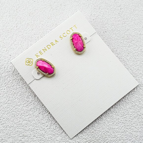 Kendra Scott Fuchsia Shell Stud Earrings - Picture 1 of 1